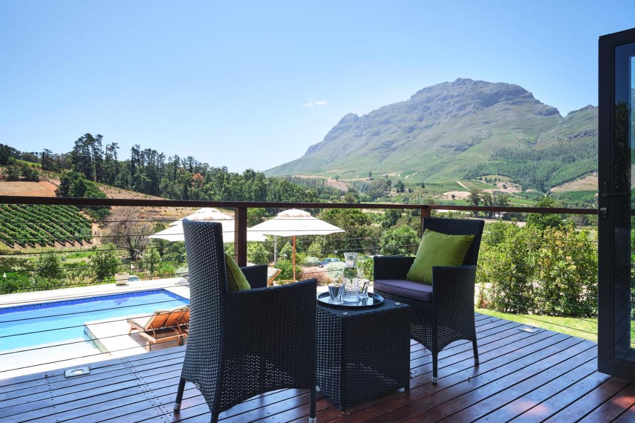 Alluvia Boutique Winery & Luxury Accommodation Stellenbosch Exteriör bild View of the Hottentots-Holland Mountains from the Cape Winelands